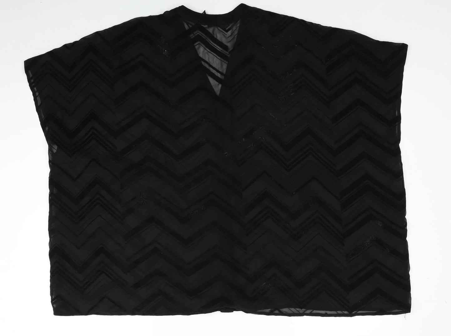 Divided by H&M Womens Black Geometric Polyester Kimono Blouse Size 10 V-Neck