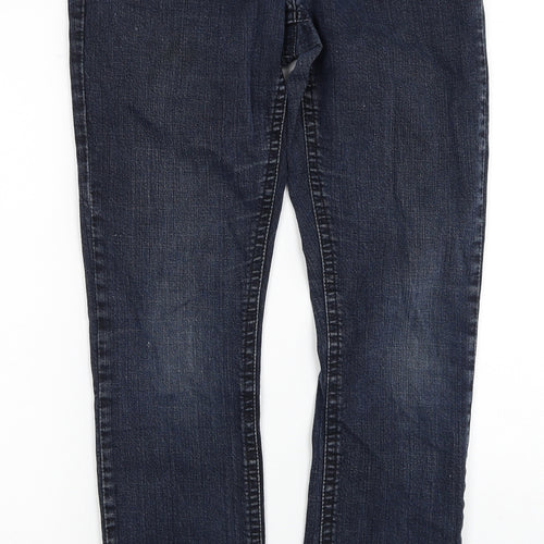 Fazmer Womens Blue Cotton Straight Jeans Size 12 Regular Zip