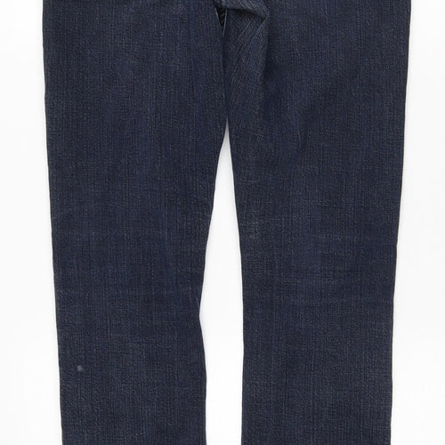 Fazmer Womens Blue Cotton Straight Jeans Size 12 Regular Zip