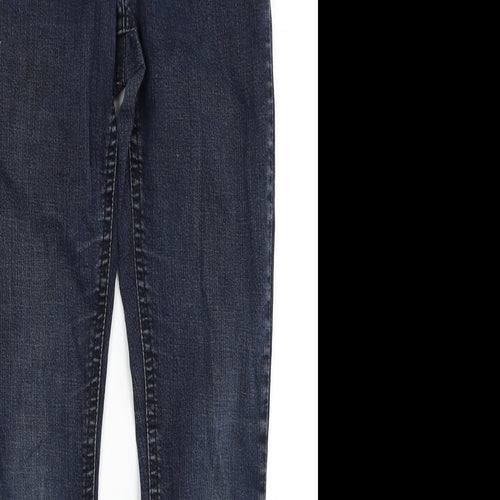 Fazmer Womens Blue Cotton Straight Jeans Size 12 Regular Zip