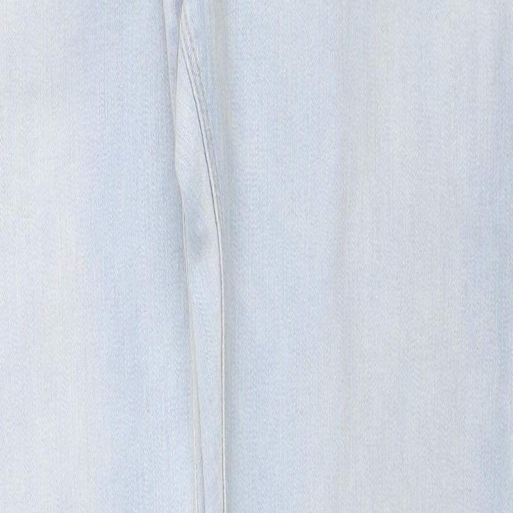 Marks and Spencer Mens Blue Cotton Skinny Jeans Size 34 in L33 in Slim Zip