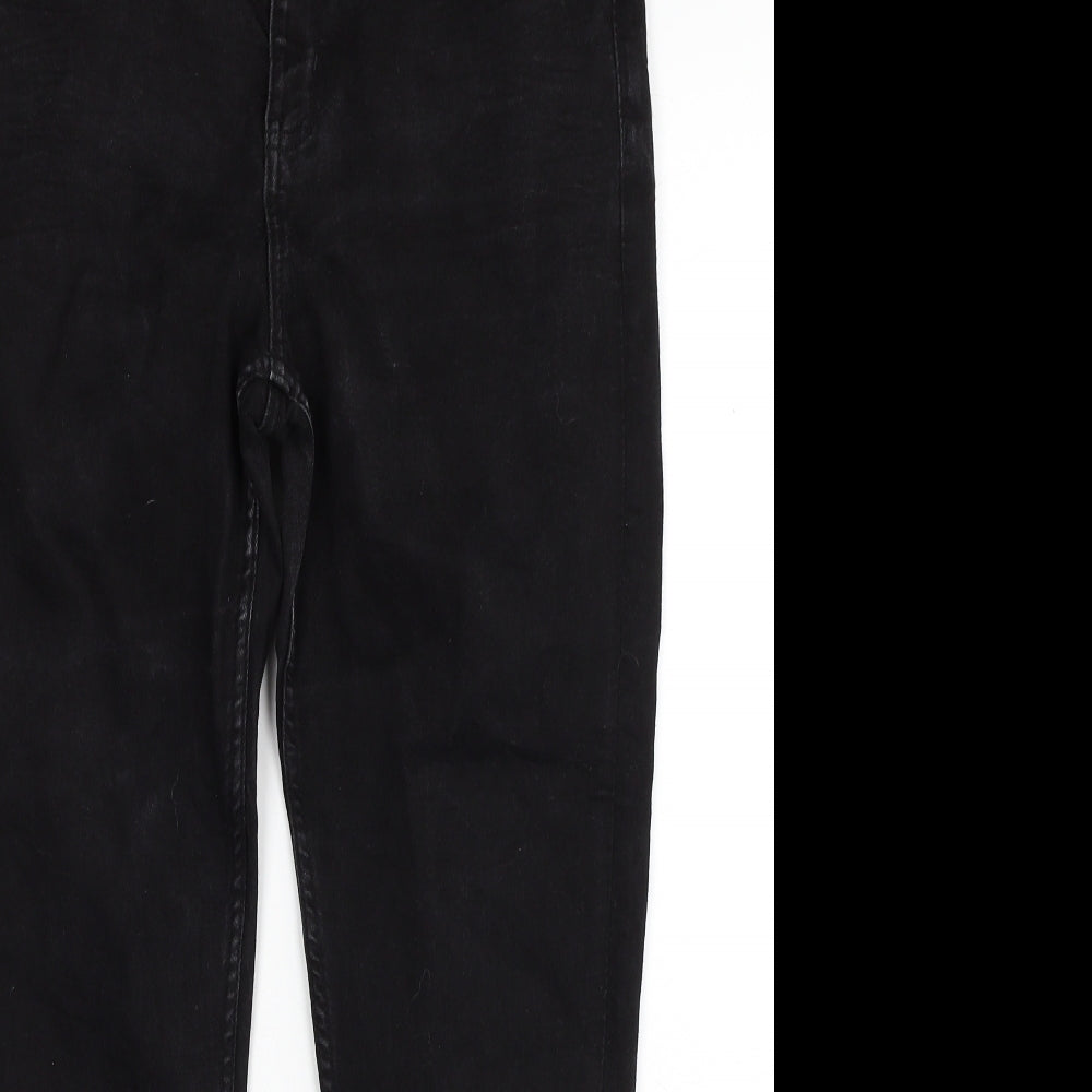 Marks and Spencer Womens Black Cotton Skinny Jeans Size 16 Regular Zip