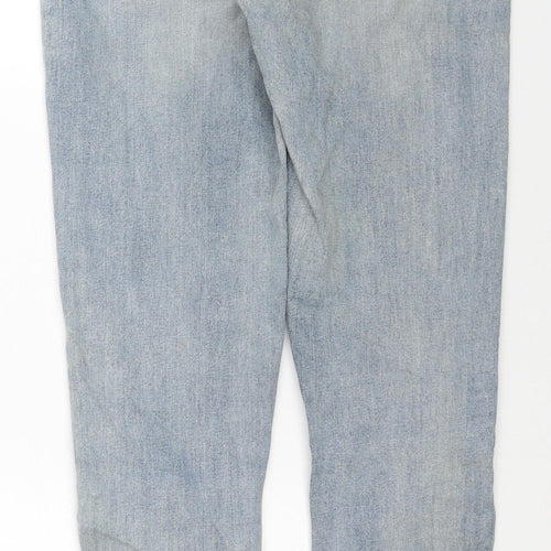 Marks and Spencer Womens Blue Cotton Skinny Jeans Size 8 Regular Zip