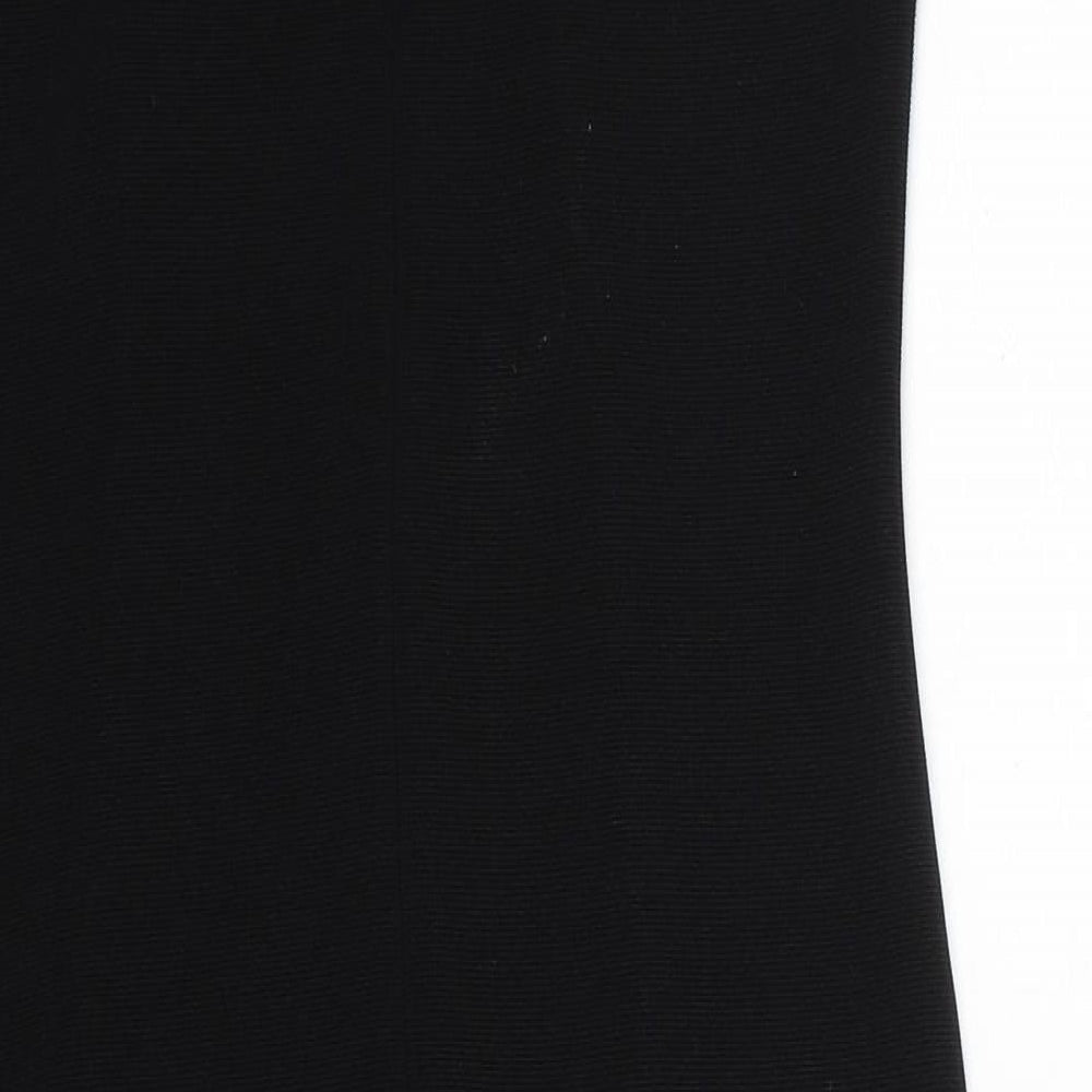 Rare London Womens Black Polyester A-Line Size 10 Square Neck Zip