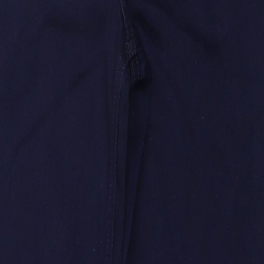 Marks and Spencer Womens Blue Cotton Straight Jeans Size 8 Regular Zip