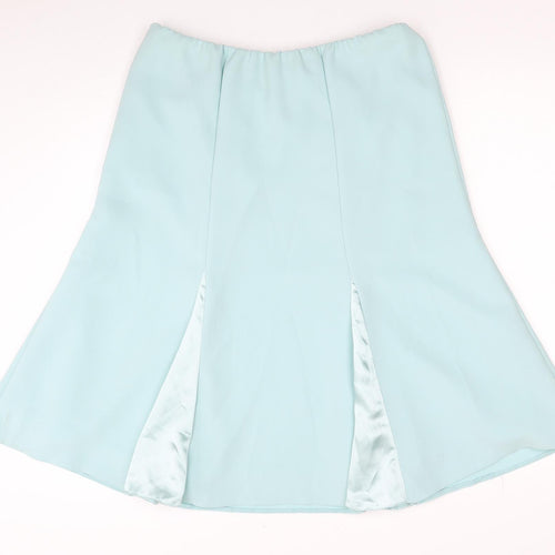 Klass Womens Blue Polyester Swing Skirt Size 14