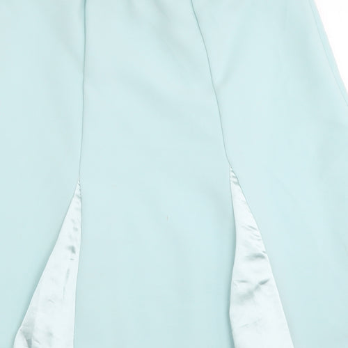 Klass Womens Blue Polyester Swing Skirt Size 14