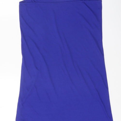 Peacocks Womens Blue Polyester Slip Dress Size 10 Scoop Neck Pullover