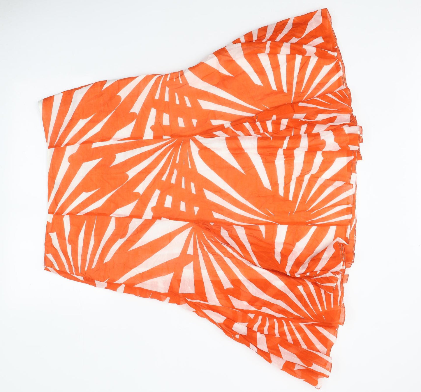 Jaeger Womens Orange Floral Cotton Swing Skirt Size 32 in Zip