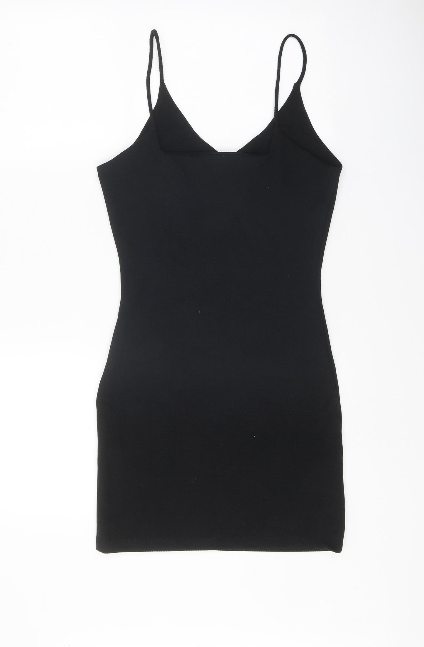 Mango Womens Black Polyester Bodycon Size S V-Neck Pullover