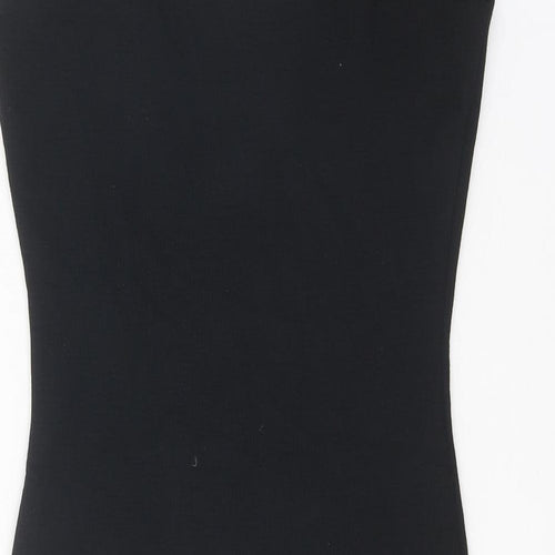 Mango Womens Black Polyester Bodycon Size S V-Neck Pullover