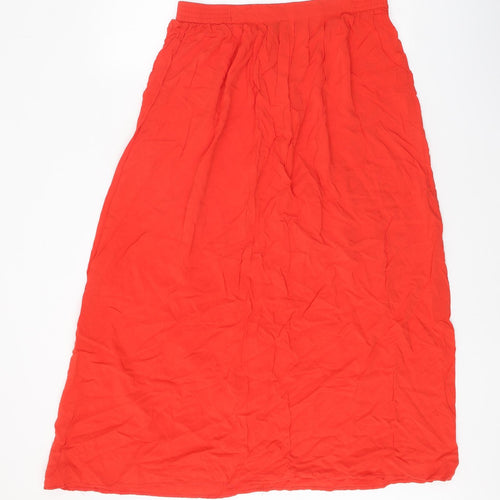 New Look Womens Red Polyester Peasant Skirt Size 12