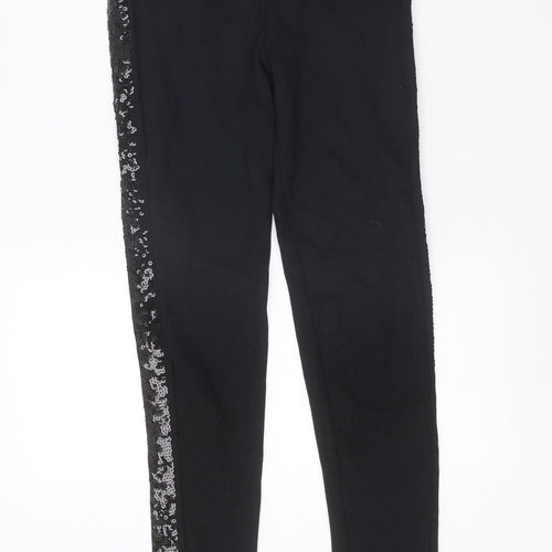 Ted Baker Girls Black Viscose Jogger Trousers Size 12-13 Years Regular Pullover - Leggings