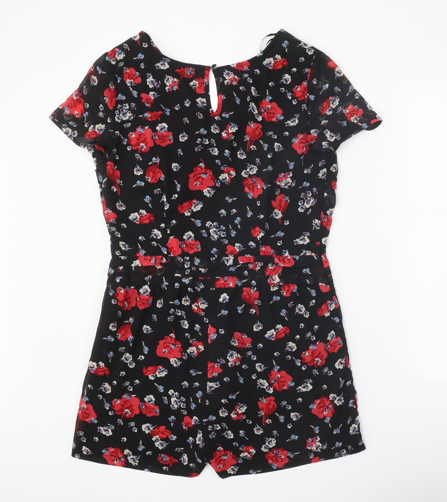 Atmosphere Womens Black Floral Polyester Playsuit One-Piece Size 10 Zip