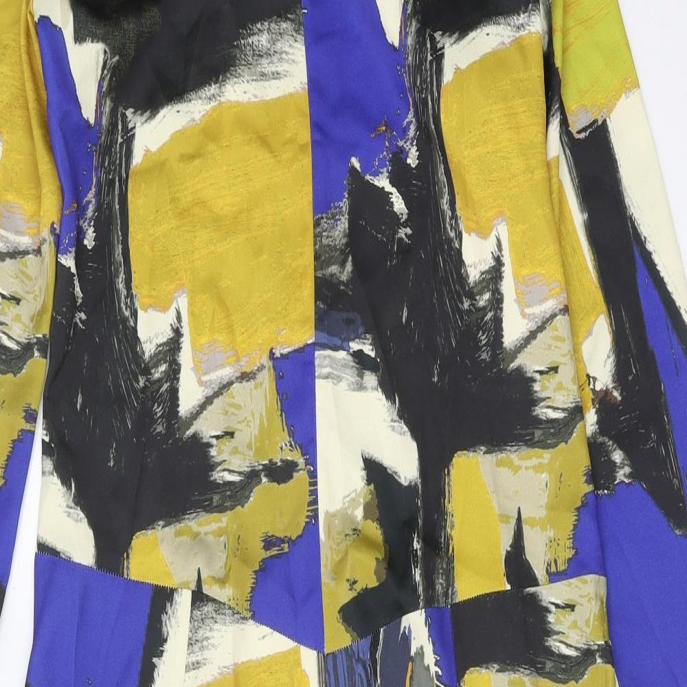 Zara Womens Multicoloured Geometric Polyester Maxi Size M Round Neck Zip