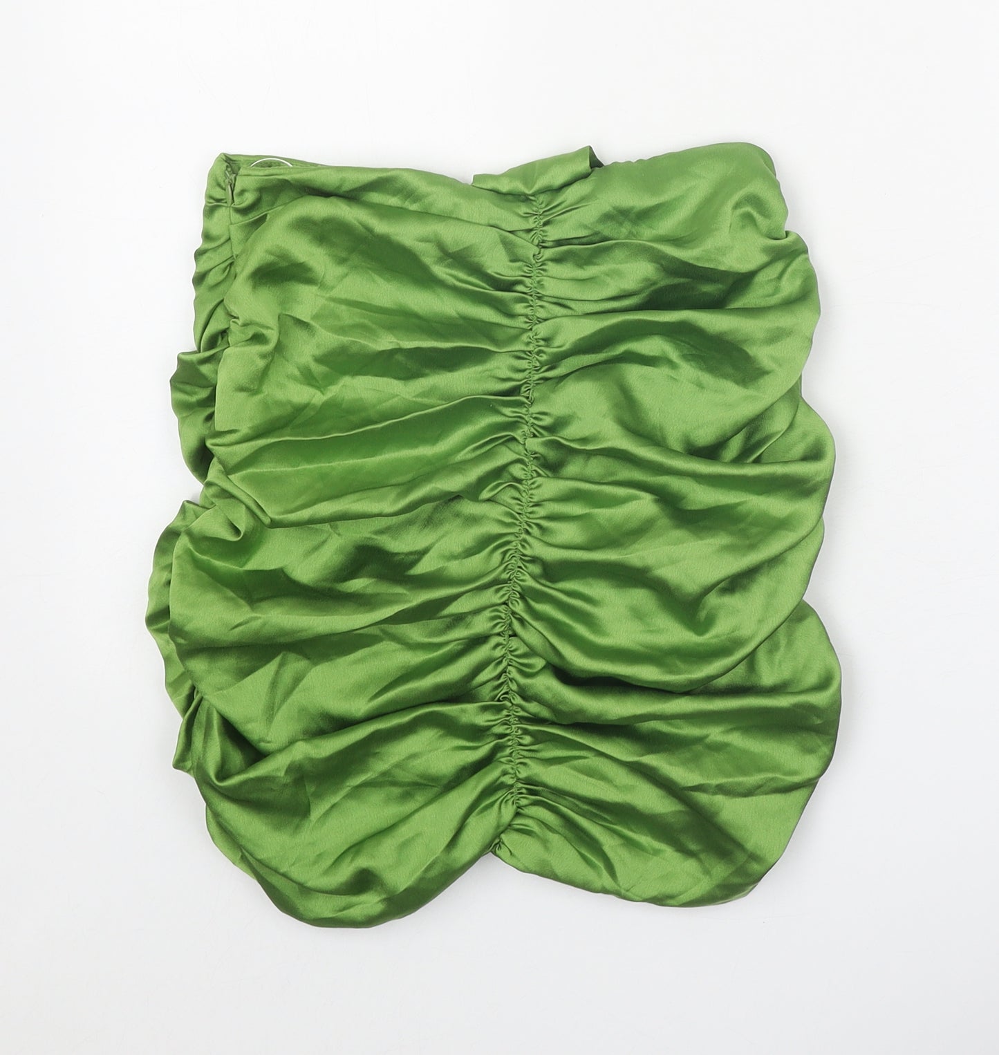 PRETTYLITTLETHING Womens Green Polyester Mini Skirt Size 8 Zip