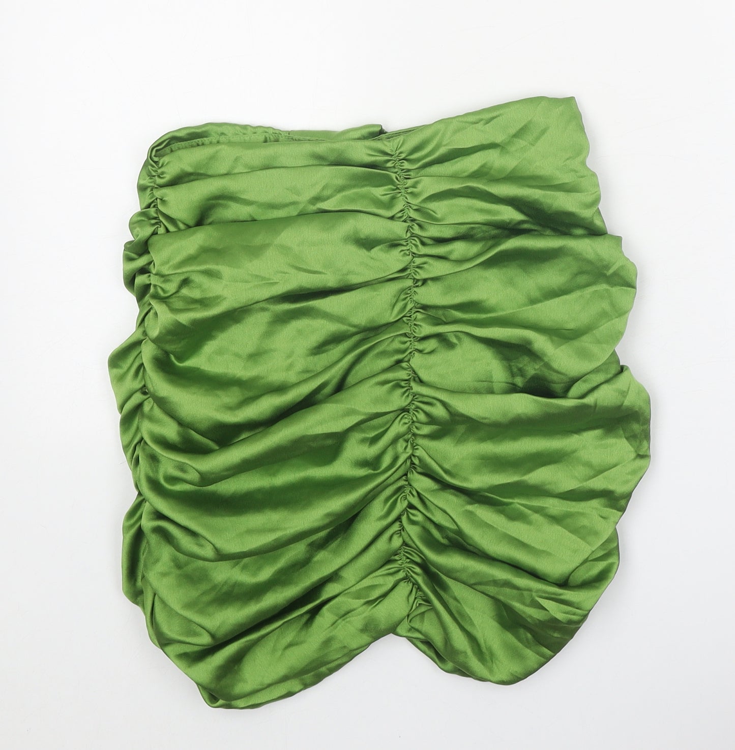PRETTYLITTLETHING Womens Green Polyester Mini Skirt Size 8 Zip