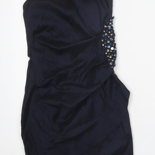 AX Paris Womens Black Polyester Bodycon Size 10 Sweetheart Zip