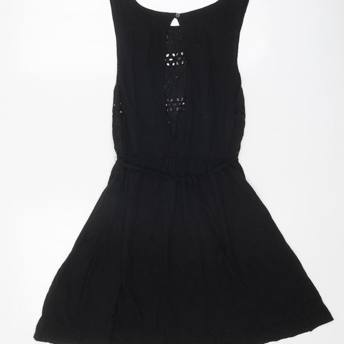 Atmosphere Womens Black Geometric Cotton Fit & Flare Size 12 Scoop Neck Button