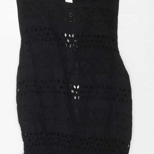 Atmosphere Womens Black Geometric Cotton Fit & Flare Size 12 Scoop Neck Button