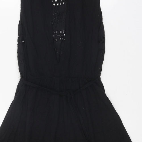 Atmosphere Womens Black Geometric Cotton Fit & Flare Size 12 Scoop Neck Button