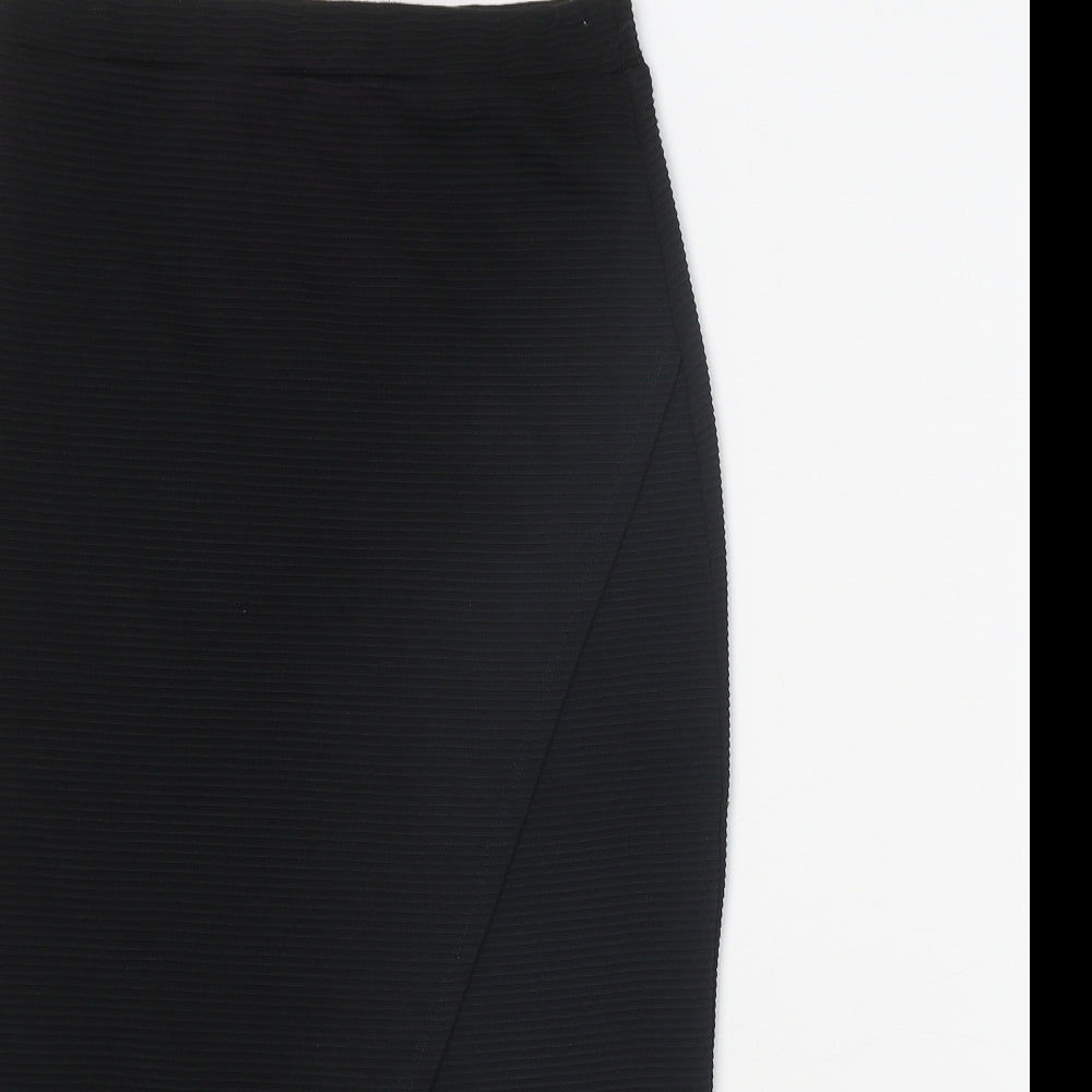 New Look Womens Black Polyester Straight & Pencil Skirt Size 10