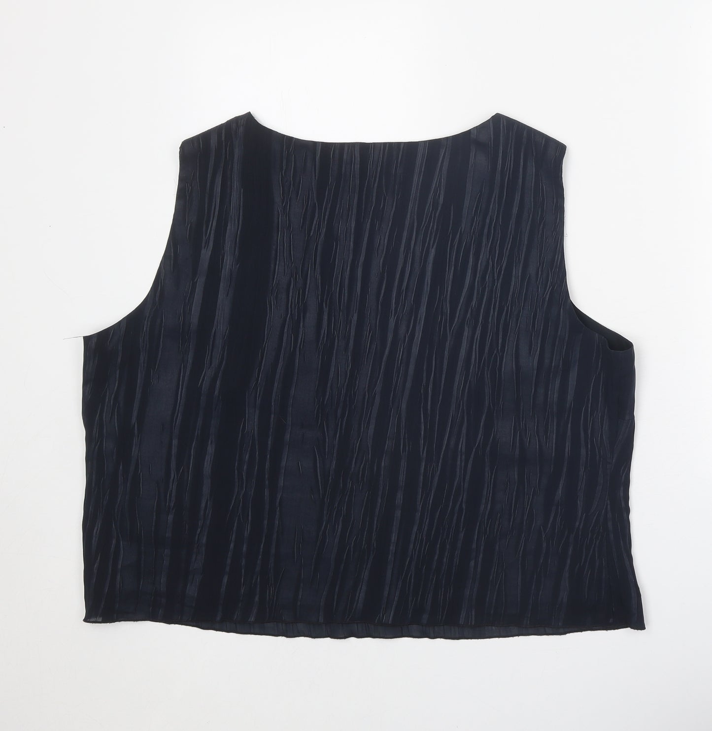 Windsmoor Womens Black Geometric Polyester Cropped Tank Size 20 Round Neck
