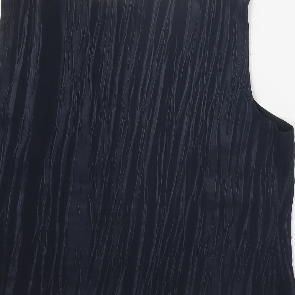 Windsmoor Womens Black Geometric Polyester Cropped Tank Size 20 Round Neck
