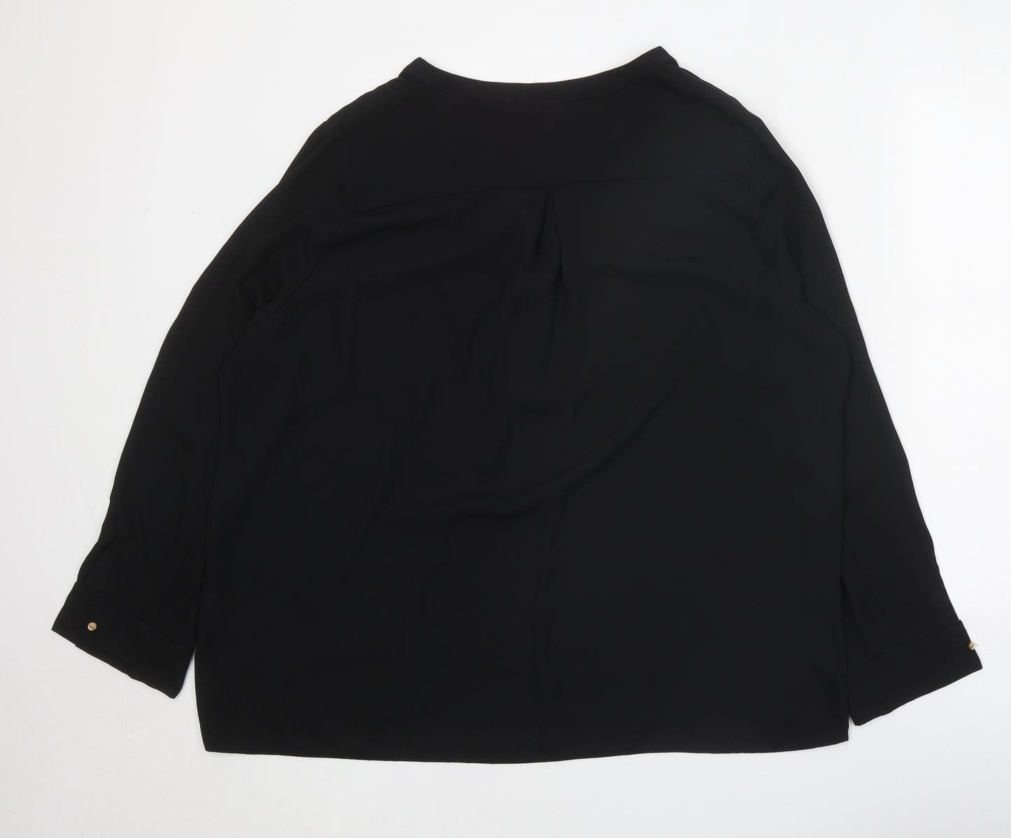 George Womens Black Polyester Basic Blouse Size 20 V-Neck
