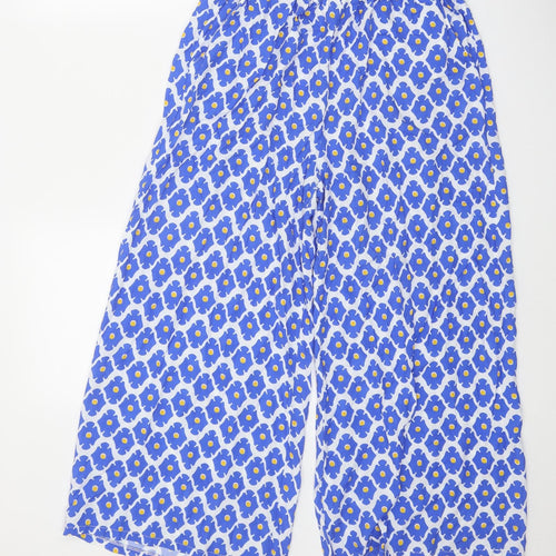 Cassolino Womens Blue Geometric Viscose Trousers Size 27 in Regular
