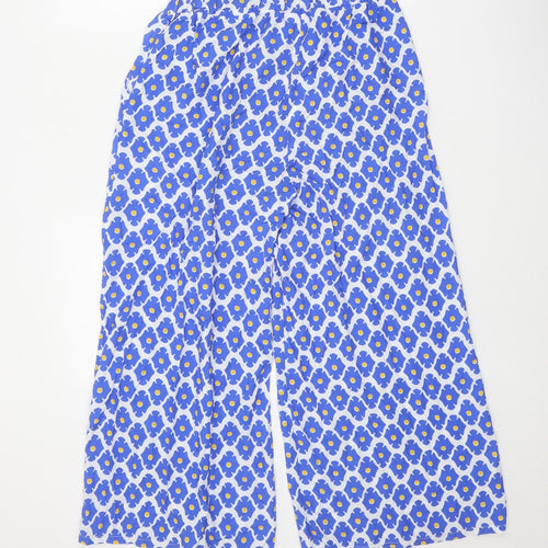 Cassolino Womens Blue Geometric Viscose Trousers Size 27 in Regular