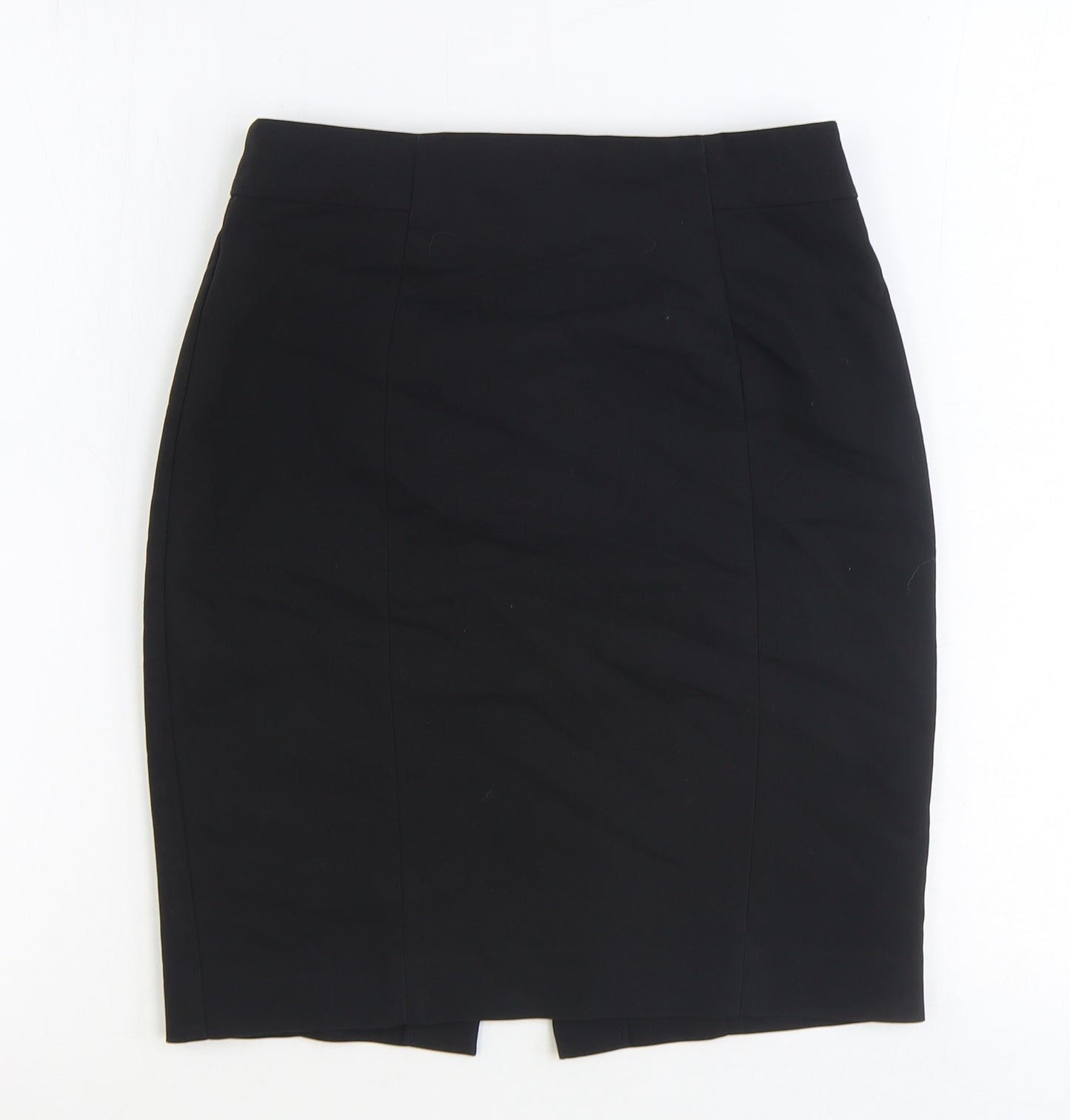 H&M Womens Black Polyester Straight & Pencil Skirt Size 6 Zip