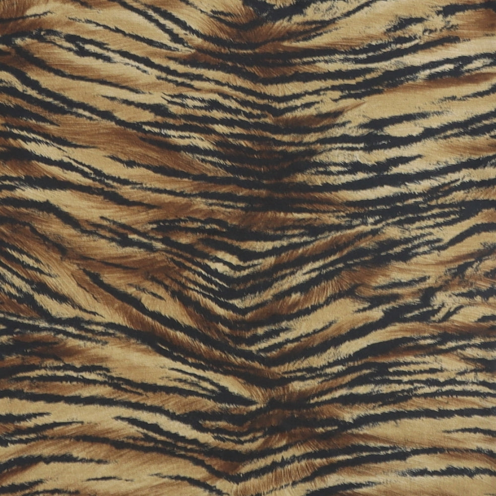 Wallis Womens Brown Animal Print Polyester Basic T-Shirt Size 12 Round Neck - Tiger Print
