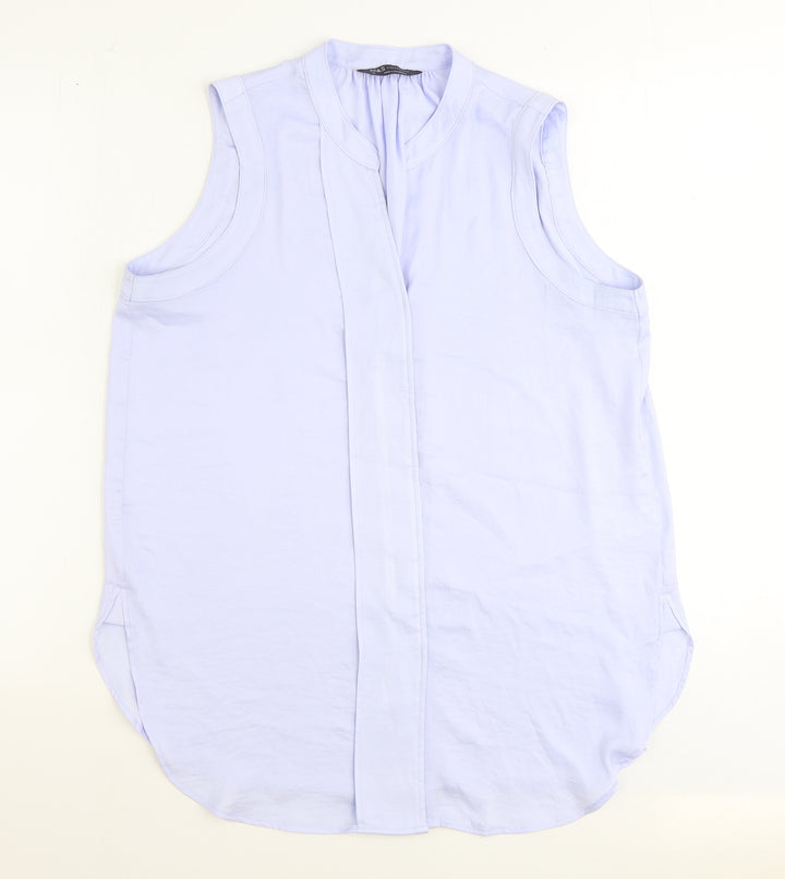 Marks and Spencer Womens Black Polyester Basic Tank Size 10 V-Neck