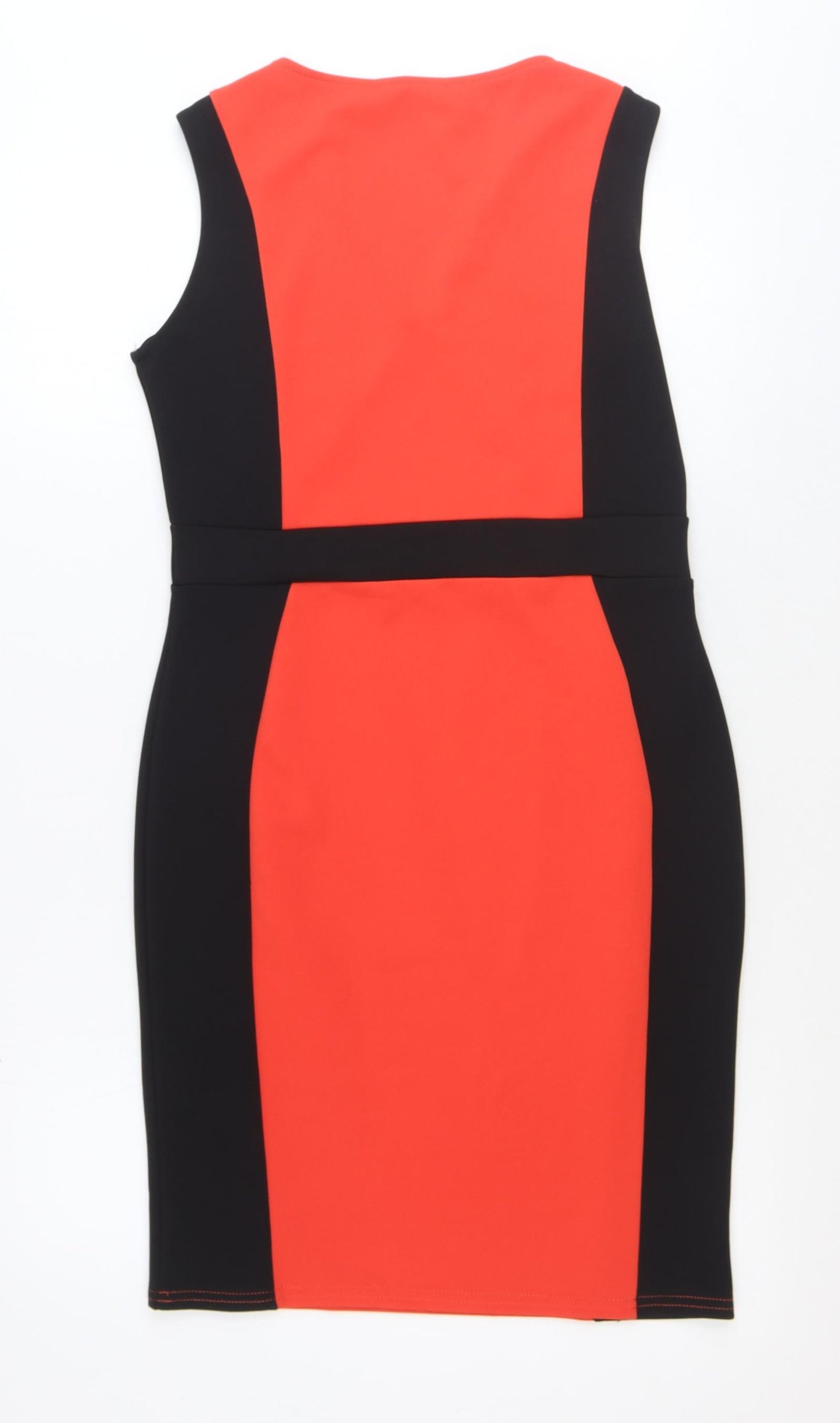 Quiz Womens Multicoloured Colourblock Polyester Pencil Dress Size 14 V-Neck Pullover