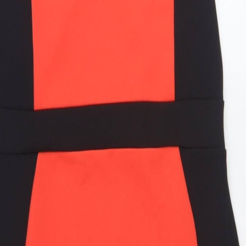 Quiz Womens Multicoloured Colourblock Polyester Pencil Dress Size 14 V-Neck Pullover