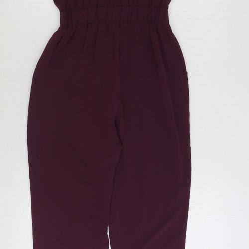 ASOS Womens Red Polyester Jumpsuit One-Piece Size 4 Pullover