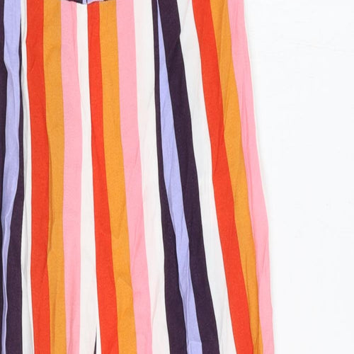 Miss Selfridge Womens Multicoloured Striped Polyester Jumpsuit One-Piece Size 10 Zip