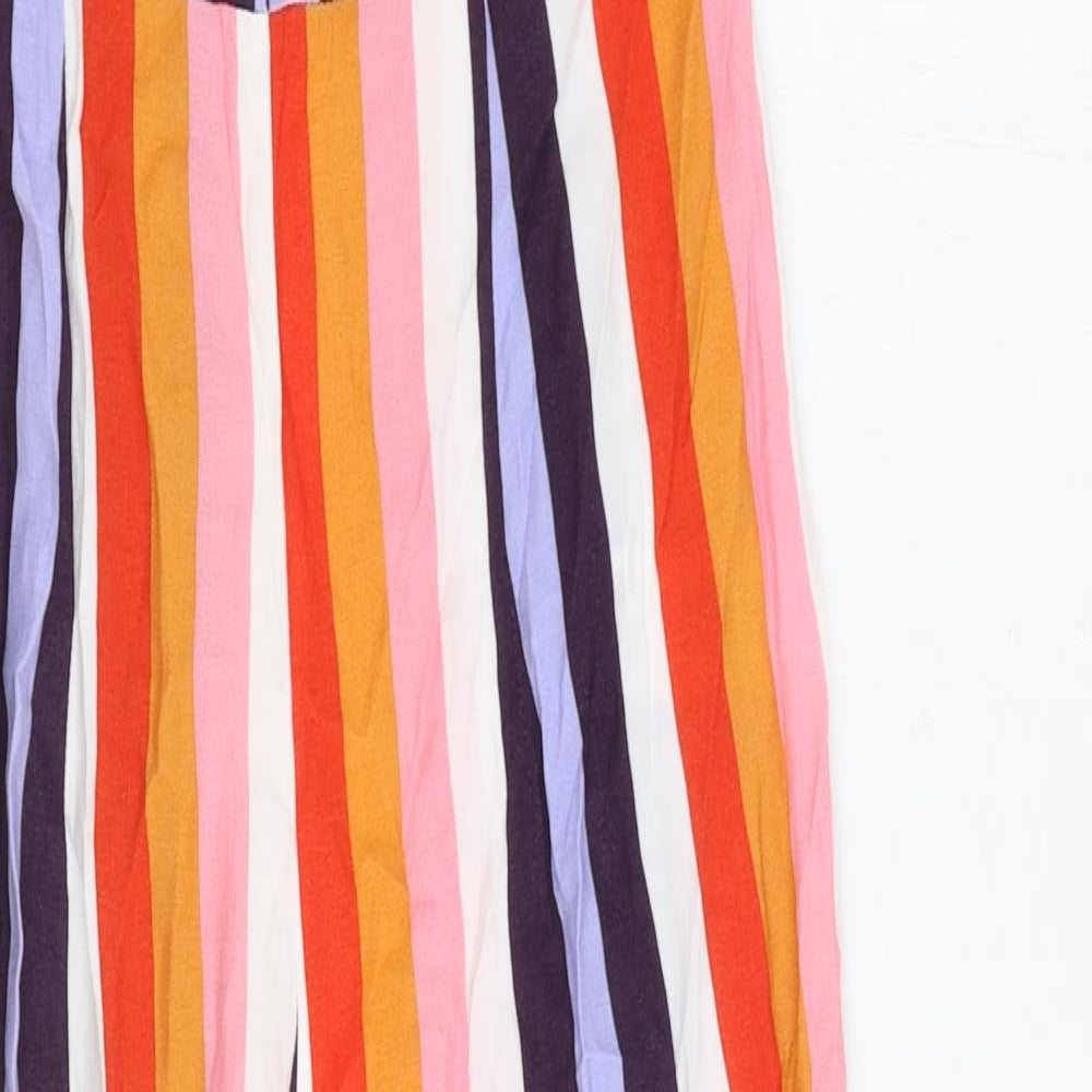 Miss Selfridge Womens Multicoloured Striped Polyester Jumpsuit One-Piece Size 10 Zip