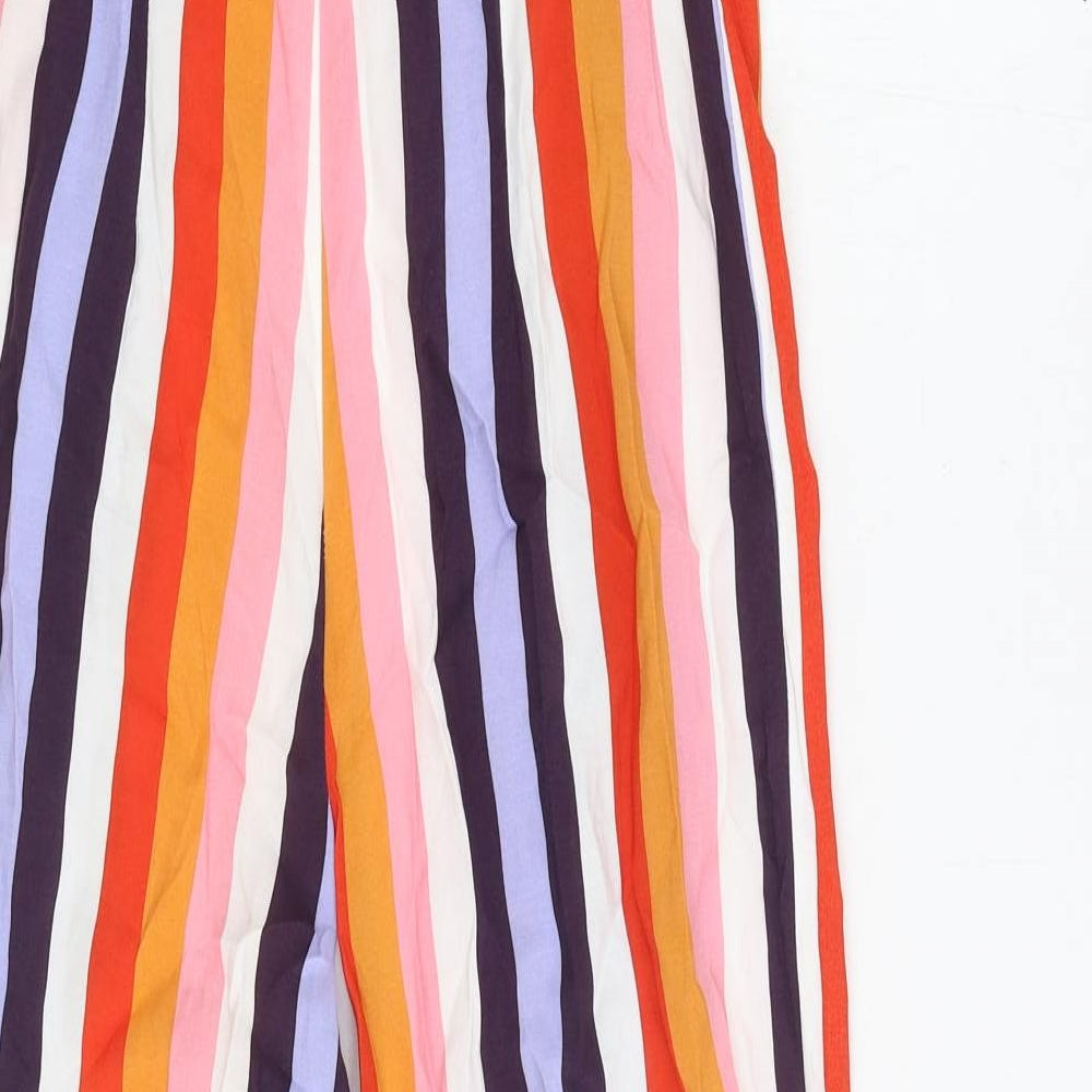 Miss Selfridge Womens Multicoloured Striped Polyester Jumpsuit One-Piece Size 10 Zip