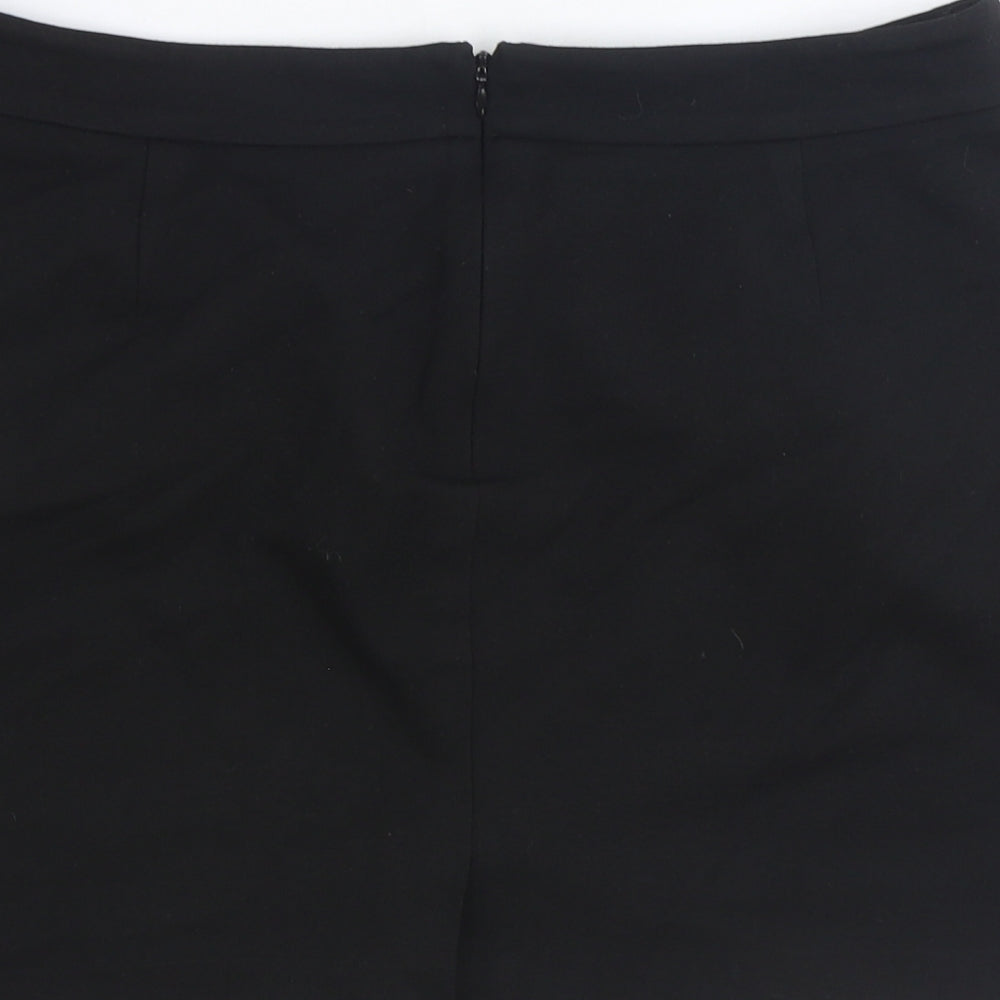 Preworn Womens Black Polyester Straight & Pencil Skirt Size 12 Zip