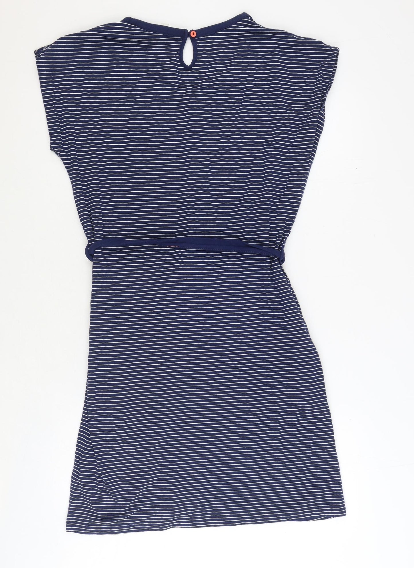 Trespass Womens Blue Striped Cotton T-Shirt Dress Size 12 Round Neck Magnetic