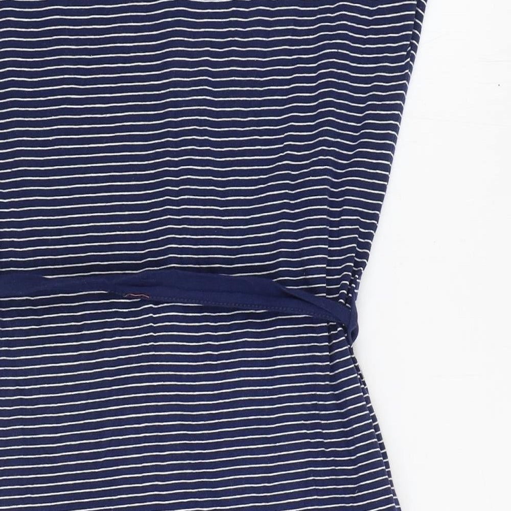 Trespass Womens Blue Striped Cotton T-Shirt Dress Size 12 Round Neck Magnetic
