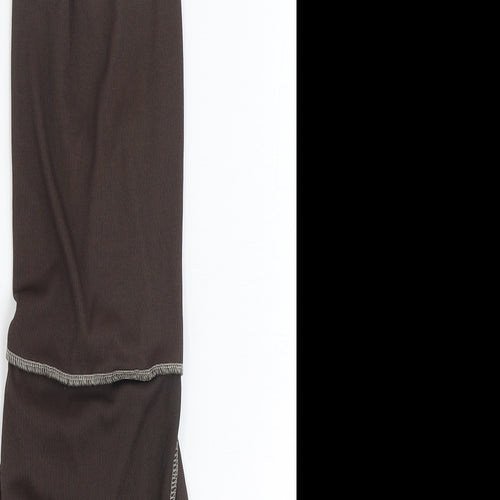 PRETTYLITTLETHING Womens Brown Polyester Bodycon Size 8 Square Neck Tie
