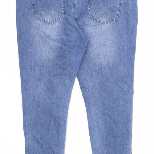 George Womens Blue Cotton Skinny Jeans Size 18 Regular Zip