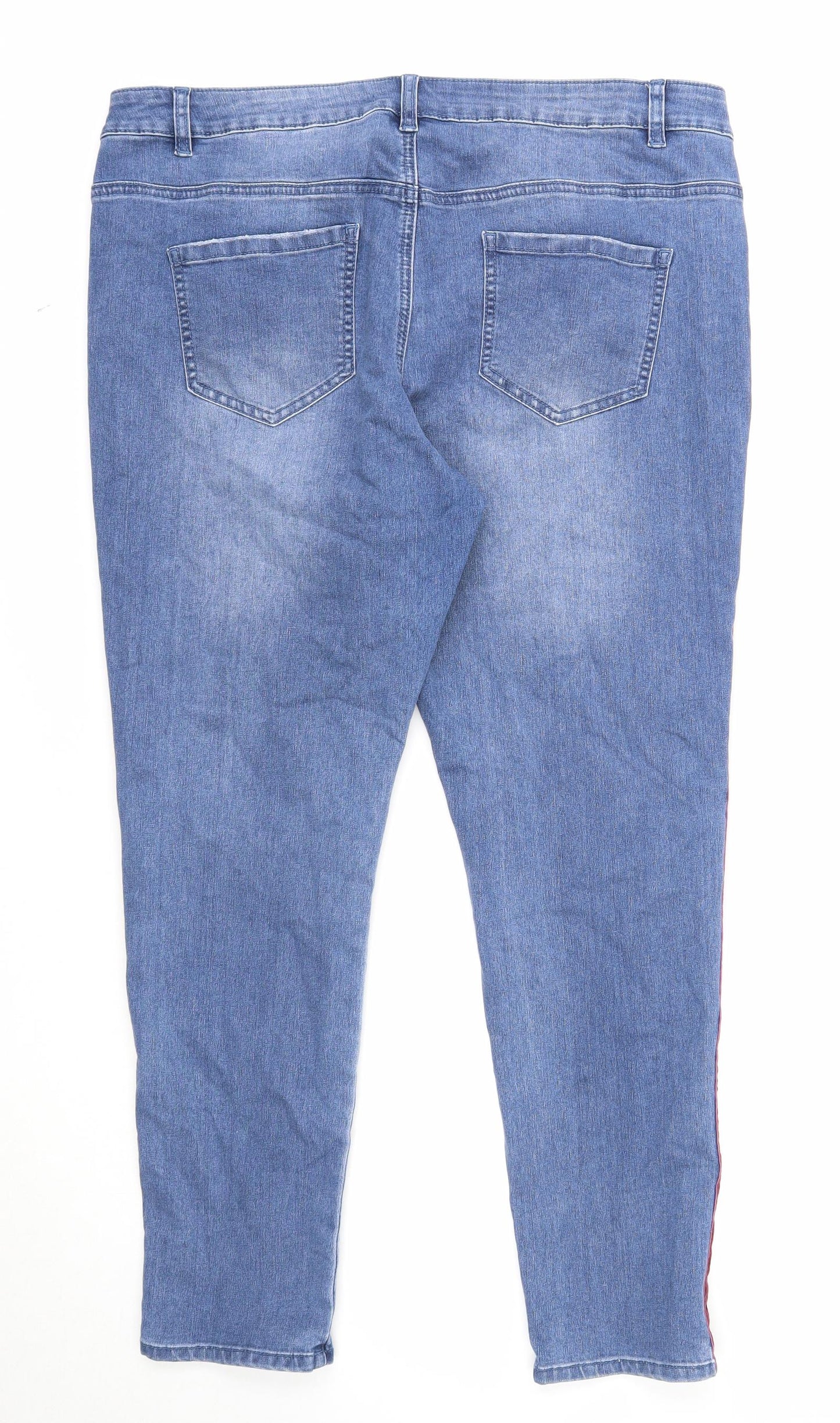 George Womens Blue Cotton Skinny Jeans Size 18 Regular Zip