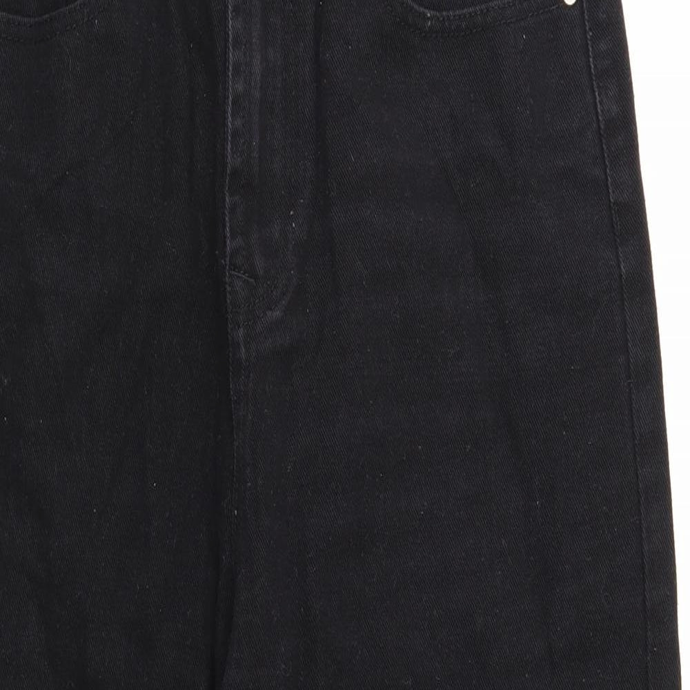 Glamorous Womens Black Cotton Tapered Jeans Size 30 in Regular Zip