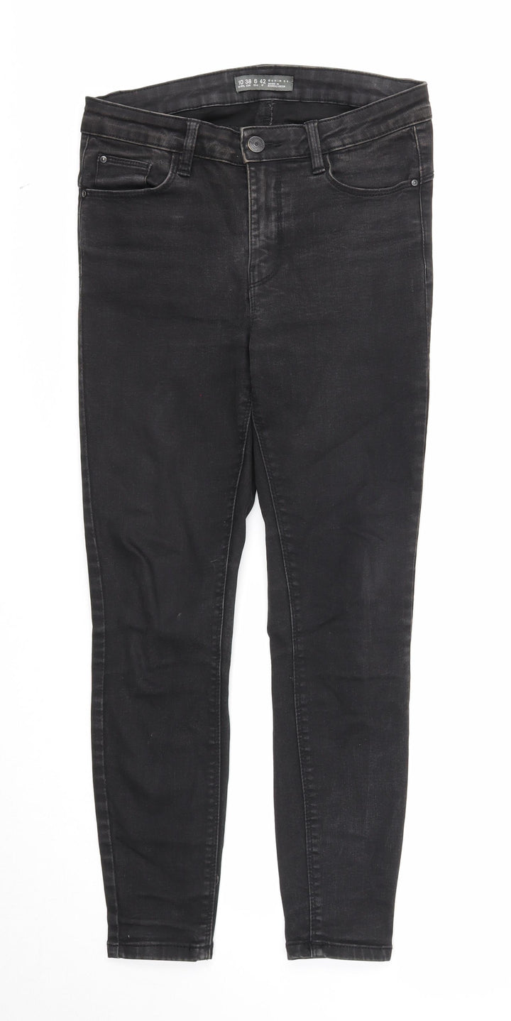 Denim & Co. Womens Black Cotton Skinny Jeans Size 10 Regular Zip