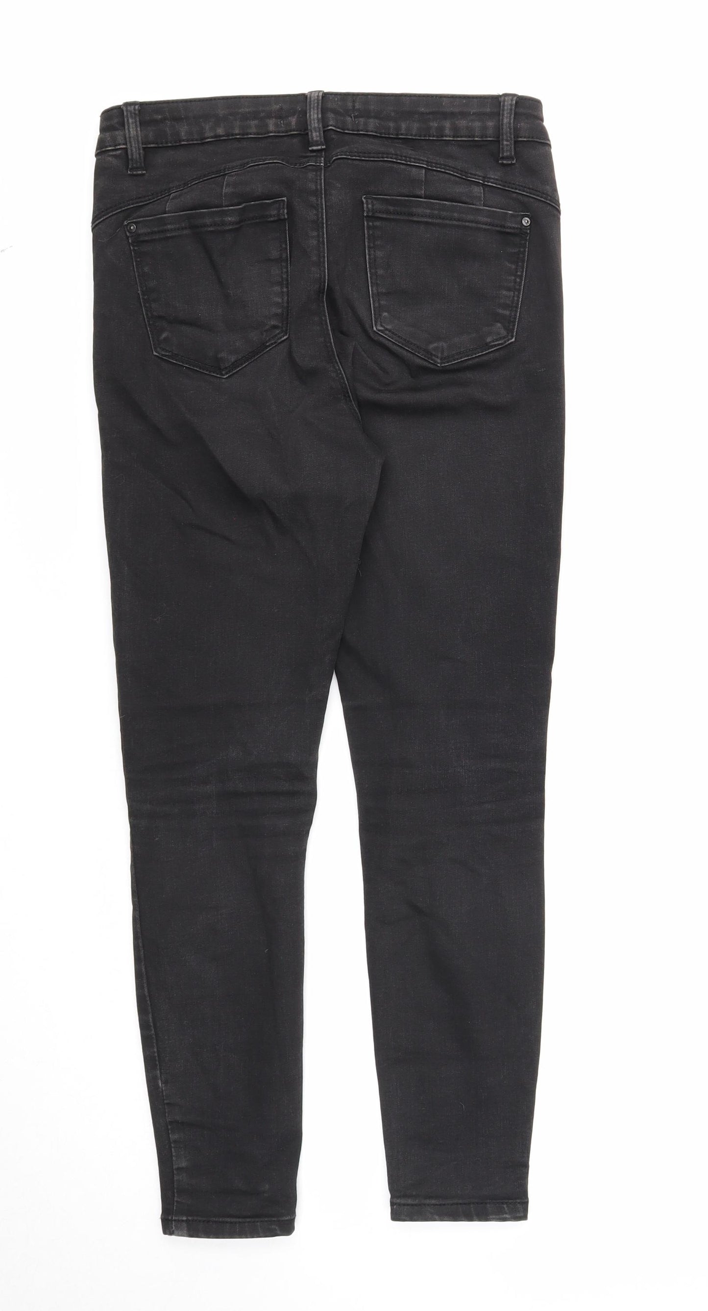 Denim & Co. Womens Black Cotton Skinny Jeans Size 10 Regular Zip
