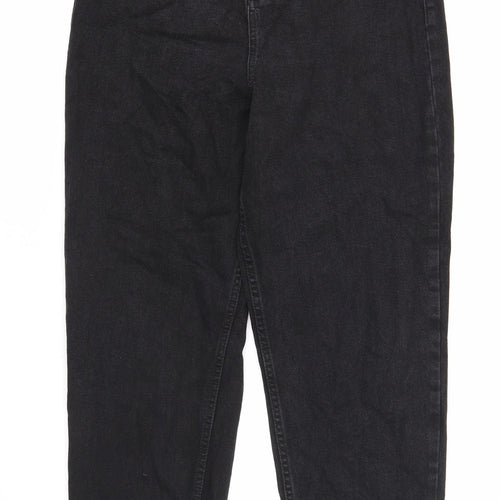 ASOS Womens Black Cotton Straight Jeans Size 30 in L30 in Regular Zip